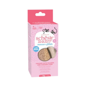 Schesir Can Baby Mo/Sh Chicken & Salmon for Kittens 3x55g