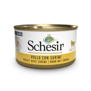Schesir Cat Chicken Fillets with Surimi Jelly Can 85g