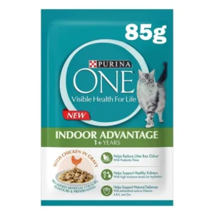 Purina One Healthy Adult Cat Pouch With ChickenFish in gravy 85g